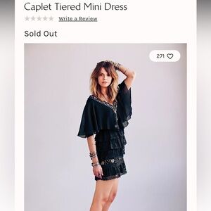 Free people capelet tiered mini dress in black 2